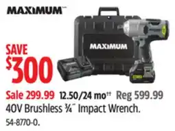 Canadian Tire MAXIMUM 40V Brushless ³⁄₄ Impact Wrench offer