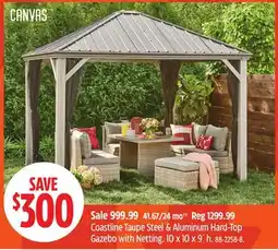 Canadian Tire Canvas Coastline Taupe Steel & Aluminum Hard-Top Gazebo with Netting offer