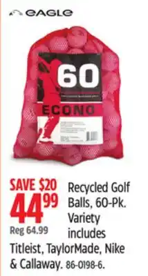 Canadian Tire Econo Recycled Golf Balls, 60-Pk offer