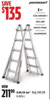 Canadian Tire MASTERCRAFT Csa Grade 1 Aluminum Multi Task Ladder 21 Ft offer