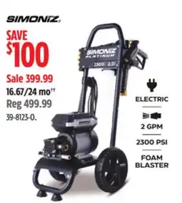 Canadian Tire Simoniz Platinum 2300 PSI 2 GPM Brushless Electric Pressure Washer offer