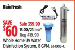 Canadian Tire Rainfresh Whole Home UV Water Disinfection System offer