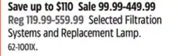 Canadian Tire Rainfresh Selected Filtration Systems and Replacement Lamp offer