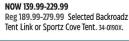 Canadian Tire Selected Backroadz Tent Link or Sportz Cove Tent offer