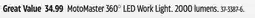 Canadian Tire MotoMaster 360° LED Work Light offer