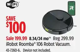 Canadian Tire iRobot Roomba 106 Robot Vacuum offer