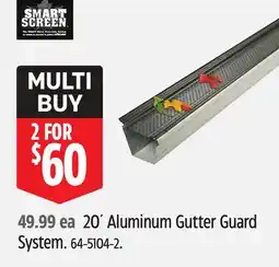 Canadian Tire 20´ Aluminum Gutter Guard System offer