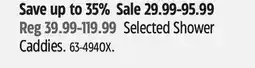 Canadian Tire Selected Shower Caddies offer