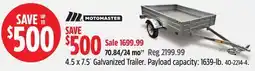Canadian Tire Motomaster 4.5 x 7.5 Galvanized Trailer offer