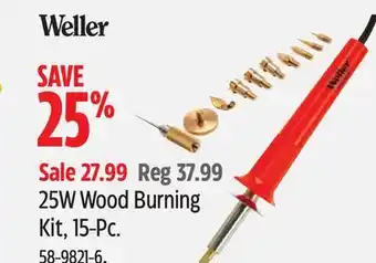Canadian Tire Weller 25W Wood Burning Kit, 15-Pc offer