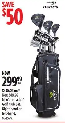 Canadian Tire Matrix Men's or Ladies' Golf Club Set offer