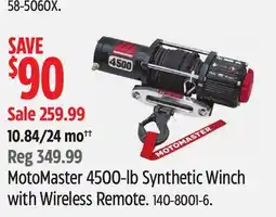Canadian Tire MotoMaster 4500-lb Synthetic Winch with Wireless Remote offer