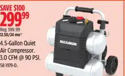 Canadian Tire MAXIMUM 4.5-Gallon Quiet Air Compressor offer
