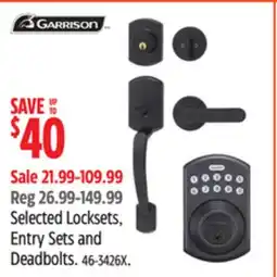 Canadian Tire GARRISON Selected Locksets, Entry Sets and Deadbolts offer