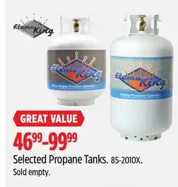 Canadian Tire Flame King Selected Propane Tanks offer