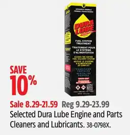 Canadian Tire Selected Dura Lube Engine and Parts Cleaners and Lubricants offer