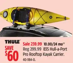 Canadian Tire THULE 835 Hull-a-Port Pro Rooftop Kayak Carrier offer