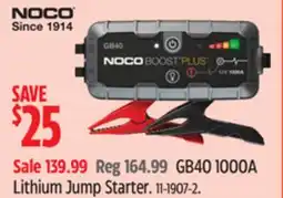 Canadian Tire NOCO GB40 1000A Lithium Jump Starter offer