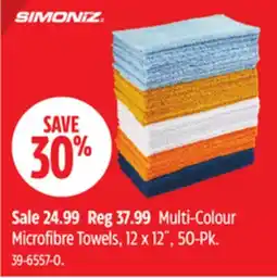 Canadian Tire Multi-Colour Microfibre Towels, 12 x 12, 50-Pk offer