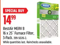 Canadian Tire BestAir MERV 8 16 x 25 Furnace Filter, 3-Pack offer