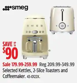 Canadian Tire Selected Kettles, 2-Slice Toasters and Coffeemaker offer