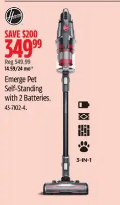 Canadian Tire Hoover Emerge Pet Self-Standing with 2 Batteries offer
