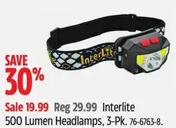 Canadian Tire Interlite 500 Lumen Headlamps, 3-Pk offer
