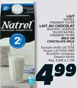 IGA NATREL MILK OR CHOCOLATE MILK offer