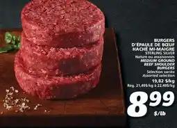 IGA MEDIUM GROUND BEEF SHOULDER BURGERS offer
