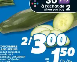 IGA SEEDLESS CUCUMBER offer