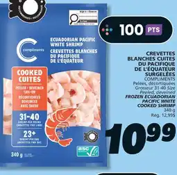 IGA COMPLIMENTS FROZEN ECUADORIAN PACIFIC WHITE COOKED SHRIMP offer