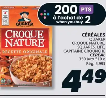 IGA QUAKER CEREAL offer