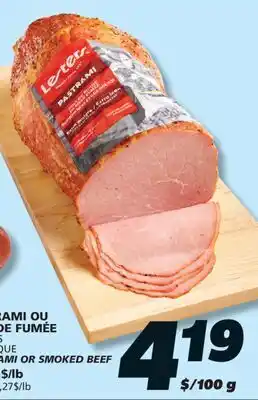 IGA LESTERS PASTRAMI OR SMOKED BEEF offer