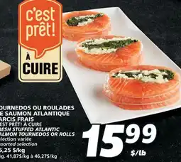 IGA FRESH STUFFED ATLANTIC SALMON TOURNEDOS OR ROLLS offer