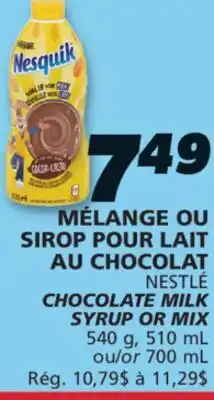 IGA NESTLÉ CHOCOLATE MILK SYRUP OR MIX offer