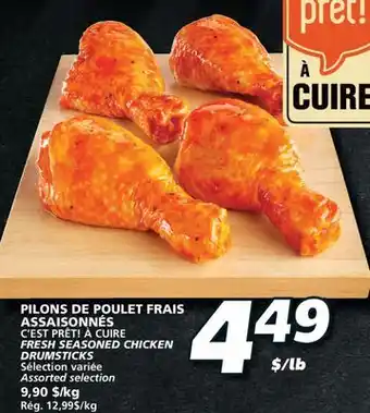 IGA C'EST PRÊT! À CUIRE FRESH SEASONED CHICKEN DRUMSTICKS offer