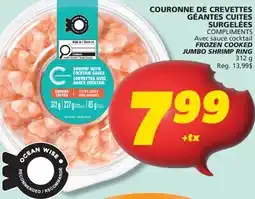 IGA COMPLIMENTS FROZEN COOKED JUMBO SHRIMP RING offer