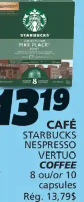 IGA STARBUCKS NESPRESSO VERTUO COFFEE offer