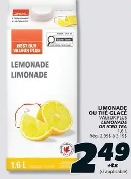 IGA VALEUR PLUS LEMONADE OR ICED TEA offer