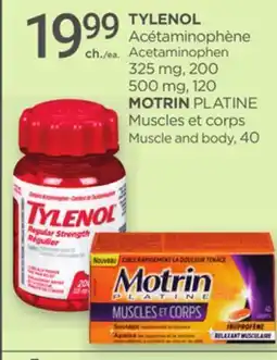 Proxim Acetaminophen 325 mg, 200 500 mg, 120 MOTRIN PLATINE Muscle and body, 40 offer
