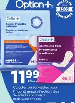 Proxim Selected incontinence underwear or pads offer