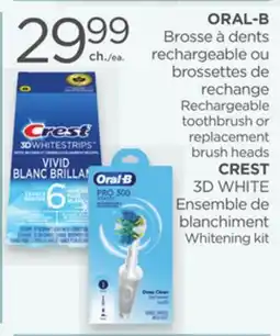 Proxim ORAL-B Rechargeable toothbrush or replacement brush heads, CREST 3D WHITE Whitening kit offer