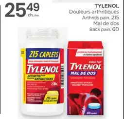 Proxim TYLENOL Arthritis pain, 215, Back pain, 60 offer