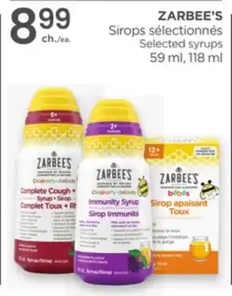 Proxim ZARBEE'S Selected Syrups offer