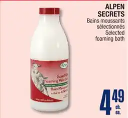 Jean Coutu ALPEN SECRETS Selected foaming bath offer