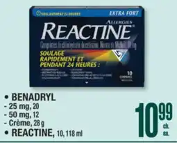 Jean Coutu BENADRYL, REACTINE offer