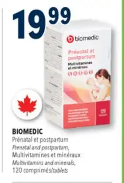 Familiprix Biomedic Multivitamins and Minerals Prenatal and Postpartum tablets 120un offer