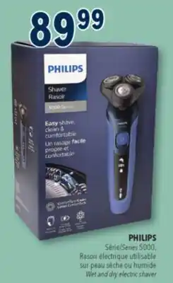 Familiprix PHILIPS Série 5000 Rasoir électrique utilisable sur peau sèche ou humide offer