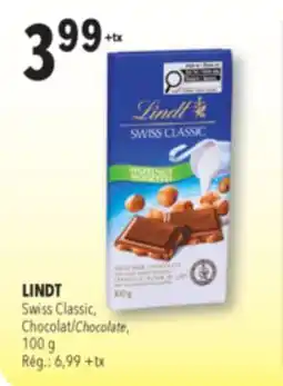 Familiprix Lindt Swiss Classic milk chocolate with whole roasted hazelnuts offer