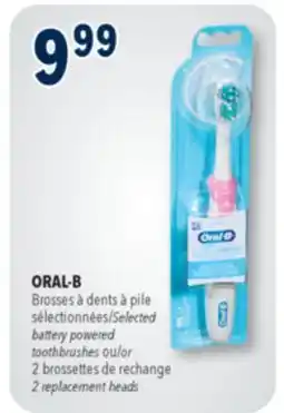Familiprix ORAL-B Selected battery powered toothbrushes or 2 replacement heads offer